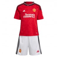 Manchester United Alejandro Garnacho #17 Domáci Detský futbalový dres 2023-24 Krátky Rukáv (+ trenírky)